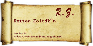 Retter Zoltán névjegykártya