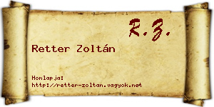 Retter Zoltán névjegykártya